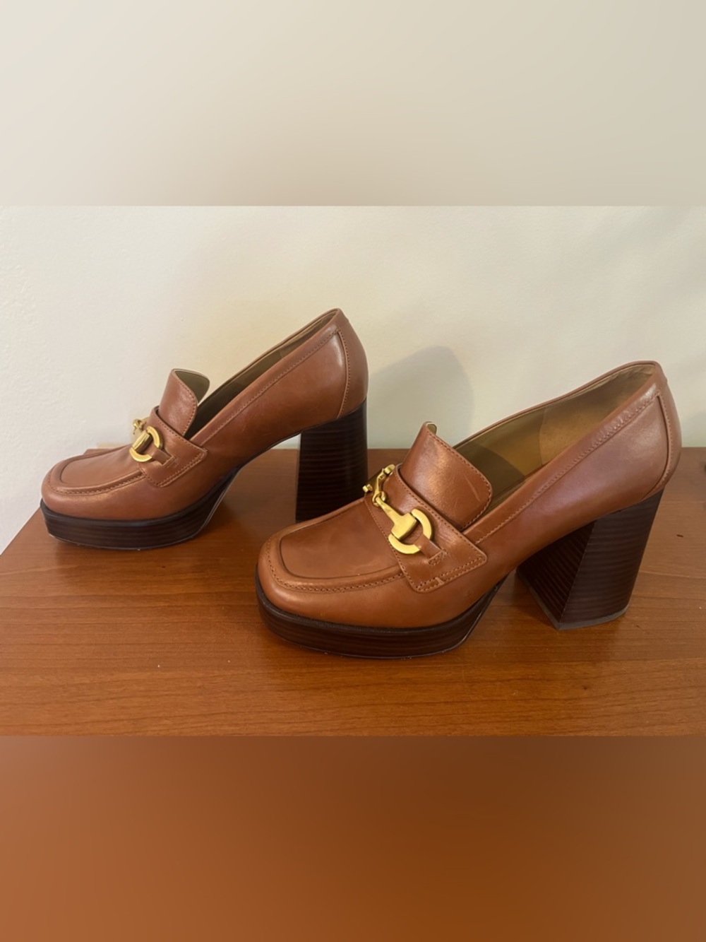 MARC FISHER “Machi” Platform Heeled leather Loafers size 7.5M - Picture 2 of 8